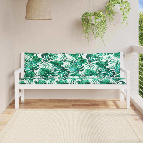 Cojines banco jardín 2 uds tela estampado de hojas 180x50x7 cm vidaXL