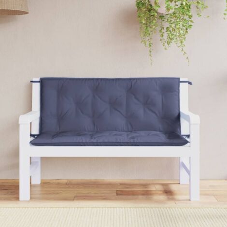 Cojines banco jardín 2 uds tela Oxford azul marino 120x50x7 cm vidaXL