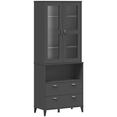 Aparador alto VIKEN madera de pino gris antracita 80x40x200 cm vidaXL (1/5)