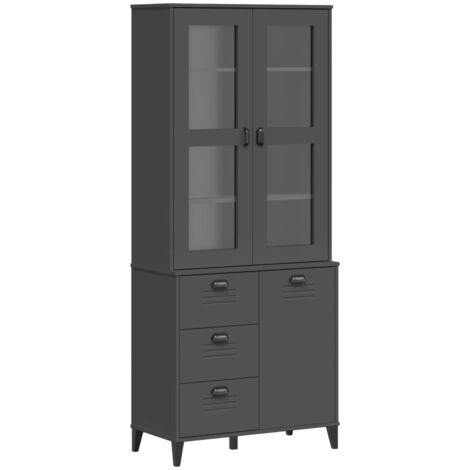 Aparador alto VIKEN madera de pino gris antracita 80x40x190 cm vidaXL (1/5)