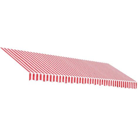 Tela de repuesto de toldo rayas rojas y blancas 4,5x3 m vidaXL