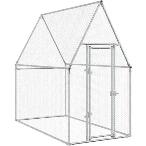 Jaula para gallinas acero galvanizado plateado 200x100x190 cm vidaXL