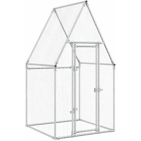 Jaula para gallinas acero galvanizado plateado 100x100x190 cm vidaXL