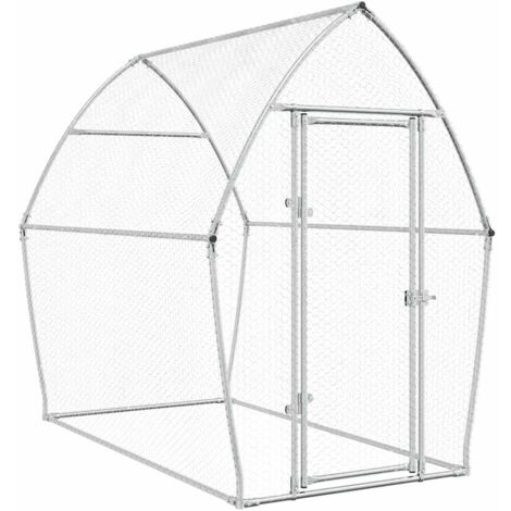 Jaula para gallinas acero galvanizado plateado 200x105x182 cm vidaXL