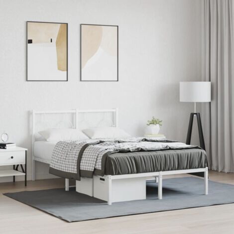 Estructura cama sin colchón con cabecero metal blanco 120x190cm vidaXL (1/5)