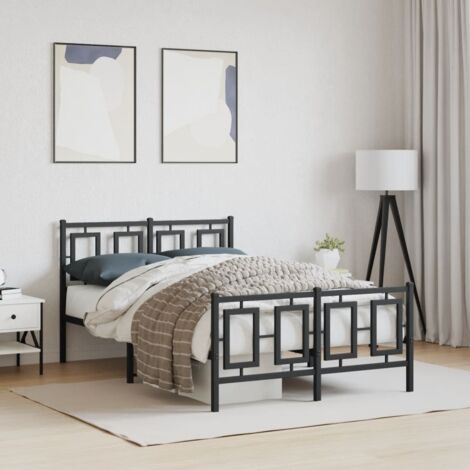 Estructura cama sin colchón con estribo metal negro 120x190 cm vidaXL