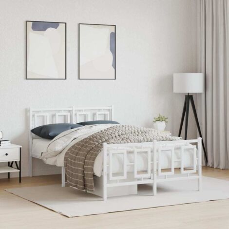 Estructura cama sin colchón con estribo metal blanco 120x200 cm vidaXL (1/5)