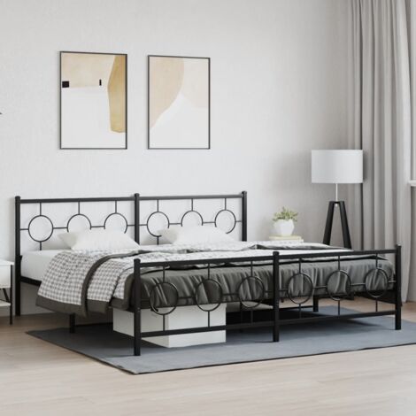 Estructura cama sin colchón con estribo metal negro 193x203 cm vidaXL (1/5)
