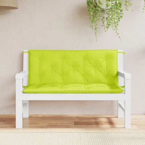 Cojines de banco de jardín 2 uds verde brillante 120x50x7 cm vidaXL