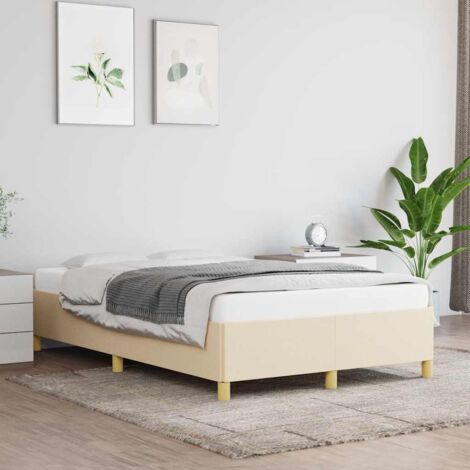 Estructura de cama sin colchón tela crema 120x190 cm vidaXL (1/5)