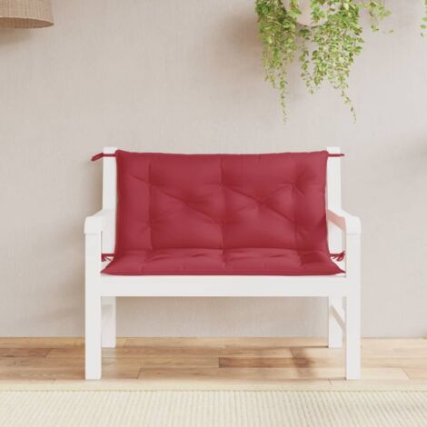 Cojines de banco de jardín 2 uds rojo tinto 100x50x7 cm vidaXL