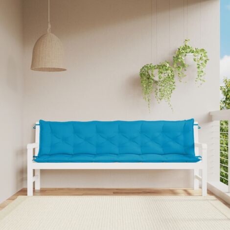Cojines de banco de jardín 2 uds azul claro 200x50x7 cm vidaXL