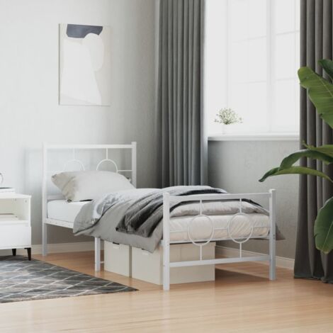 Estructura cama sin colchón con estribo metal blanco 80x200 cm vidaXL (1/5)