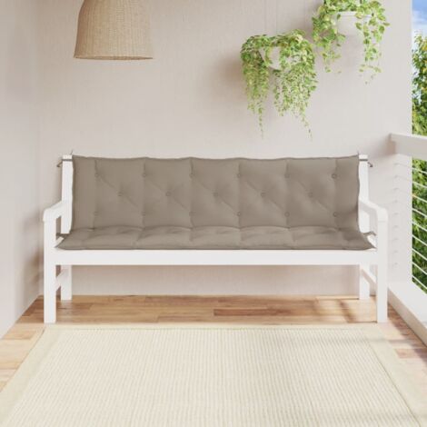 Cojines de banco de jardín 2 uds tela Oxford taupé 180x50x7 cm vidaXL