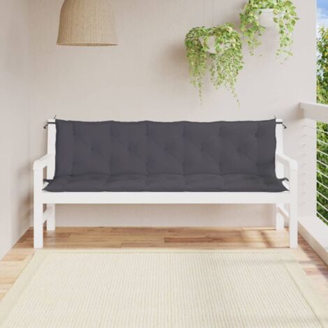 Cojines de banco de jardín 2 uds antracita 180x50x7 cm vidaXL