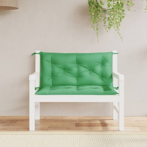 Cojines de banco de jardín 2 uds tela Oxford verde 100x50x7 cm vidaXL
