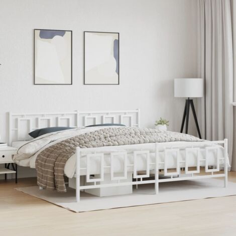 Estructura cama sin colchón con estribo metal blanco 200x200 cm vidaXL