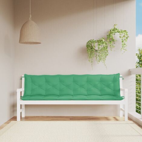 Cojines de banco de jardín 2 uds tela Oxford verde 200x50x7 cm vidaXL