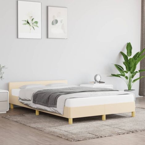 Estructura de cama sin colchón tela crema 120x190 cm vidaXL (1/5)