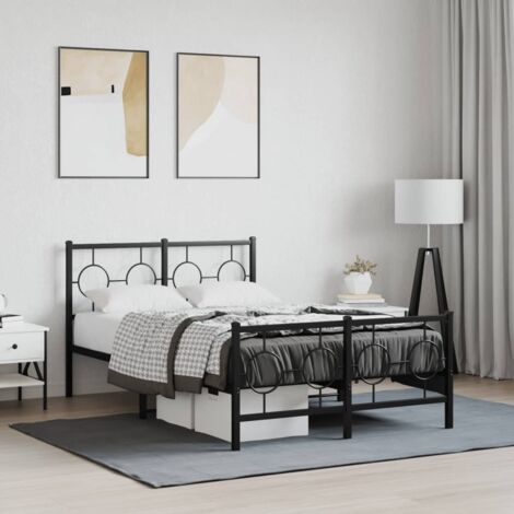 Estructura cama sin colchón con estribo metal negro 120x200 cm vidaXL (1/5)