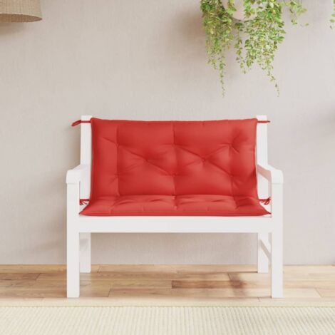 Cojines de banco de jardín 2 uds tela Oxford rojo 100x50x7 cm vidaXL