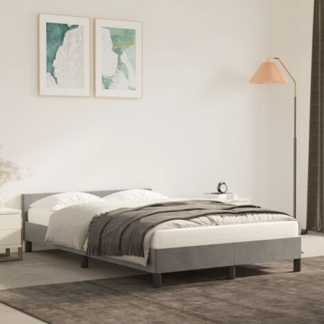Estructura de cama sin colchón terciopelo gris claro 120x190 cm vidaXL (1/5)