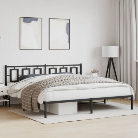Estructura cama sin colchón con cabecero metal negro 193x203 cm vidaXL (1/5)
