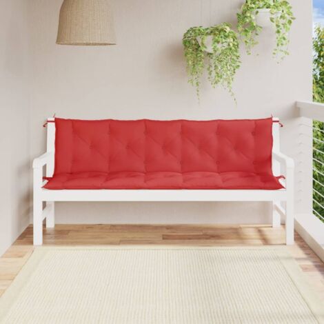 Cojines de banco de jardín 2 uds tela Oxford rojo 180x50x7 cm vidaXL