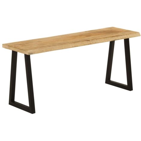 Banco con borde natural de madera de mango maciza 105 cm vidaXL