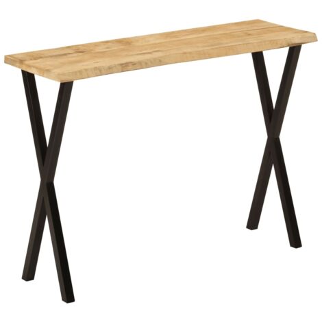 Mesa consola con borde natural madera maciza mango 105x33x76 cm vidaXL
