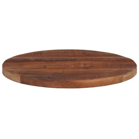 Tablero Redondo De Madera Maciza Reciclada 50x2.5 Cm - Para Renovar Mesas, Estilo Rústico