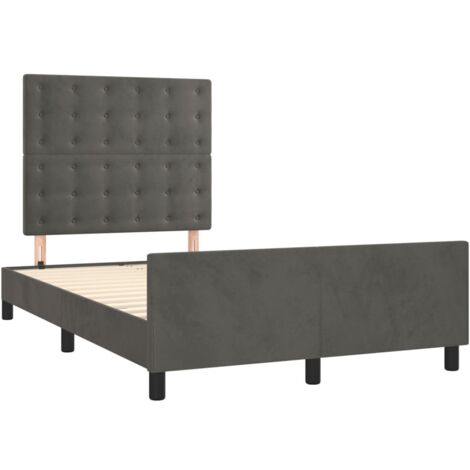 Estructura de cama sin colchón terciopelo gris oscuro 120x190cm vidaXL