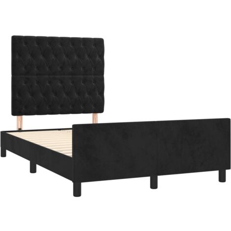 Estructura de cama sin colchón terciopelo negro 120x190 cm vidaXL