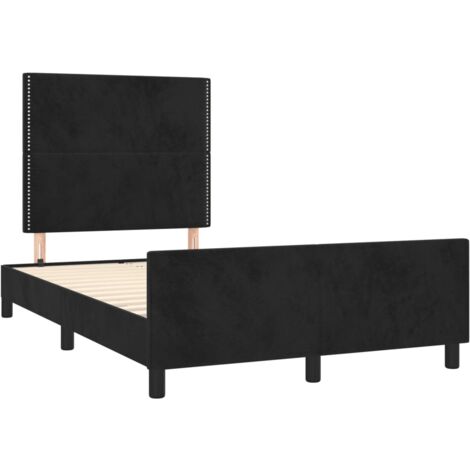 Estructura de cama sin colchón terciopelo negro 120x190 cm vidaXL
