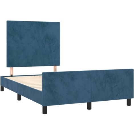 Estructura de cama sin colchón terciopelo azul oscuro 120x190cm vidaXL