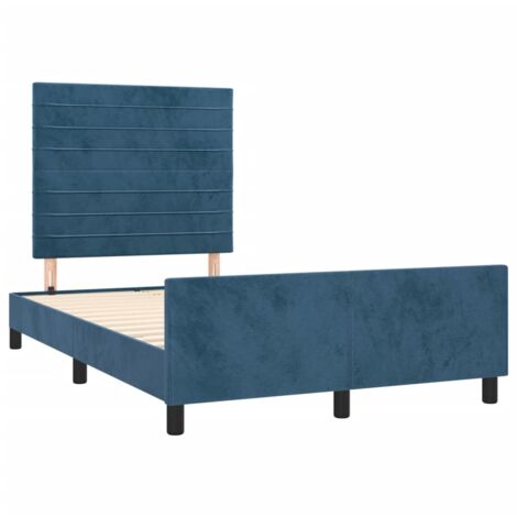 Estructura de cama sin colchón terciopelo azul oscuro 120x190cm vidaXL