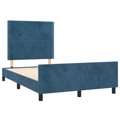 Estructura de cama sin colchón terciopelo azul oscuro 120x190cm vidaXL