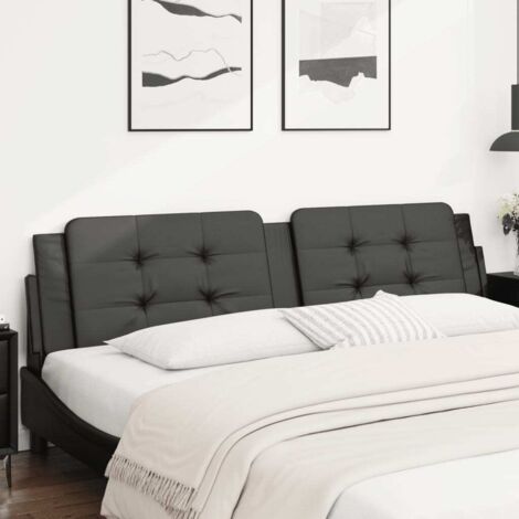 Cabecero de cama acolchado Zadar cuero sintético negro 200 cm vidaXL