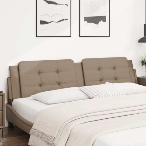 Cabecero de cama acolchado Zadar cuero sintético capuchino 200 cm vidaXL