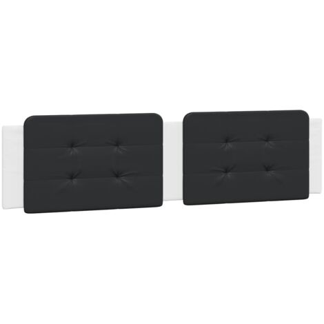 Cabecero de cama acolchado Zadar cuero sintético negro blanco 200 cm vidaXL