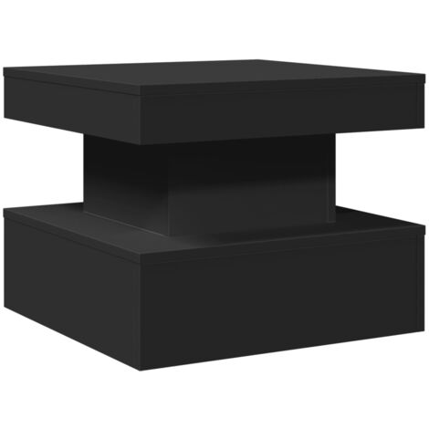 Mesa de centro con luces LED negro 50x50x40 cm vidaXL