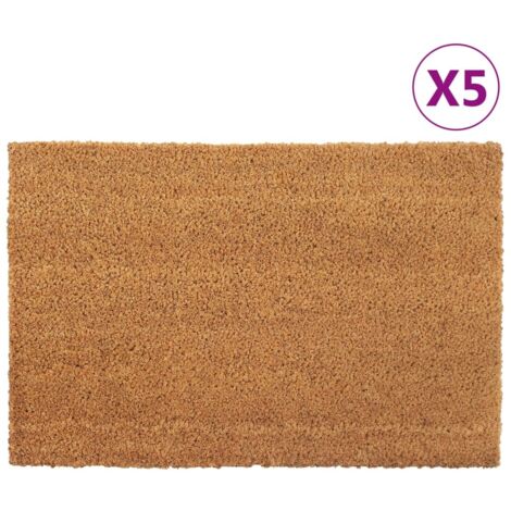 Felpudos 5 unidades fibra de coco natural 40x60 cm vidaXL