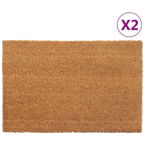 Felpudos 2 unidades fibra de coco natural 40x60 cm vidaXL
