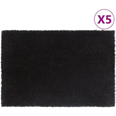 Felpudos 5 unidades fibra de coco negro 40x60 cm vidaXL