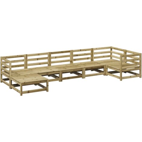 Juego de sofás de jardín 7 pzas madera de pino impregnada vidaXL (1/5)