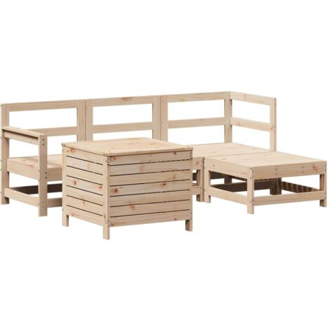 Juego de sofás de jardín 5 piezas madera maciza de pino vidaXL (1/5)