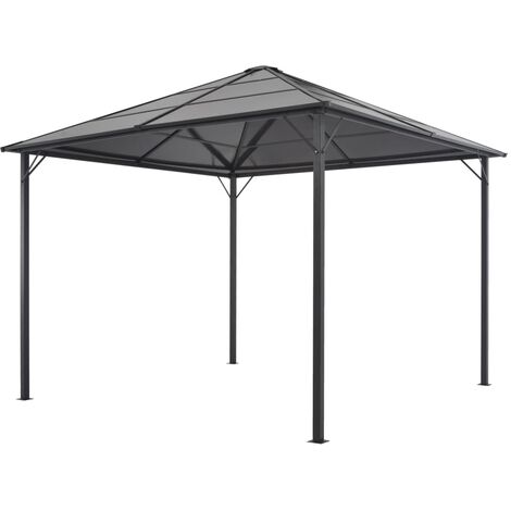 Cenador con tejado aluminio 3x3 m antracita vidaXL