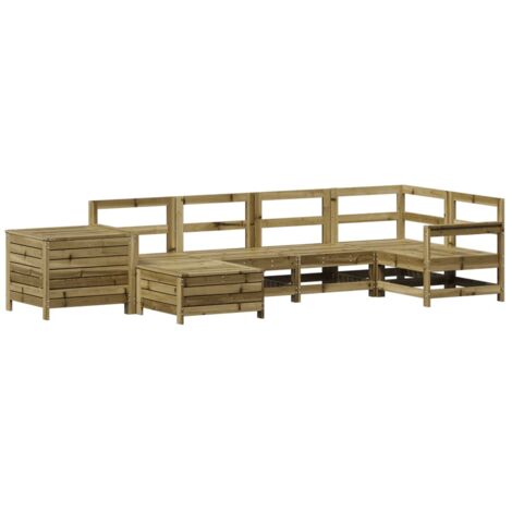 Juego de sofás de jardín 7 pzas madera de pino impregnada vidaXL (1/5)