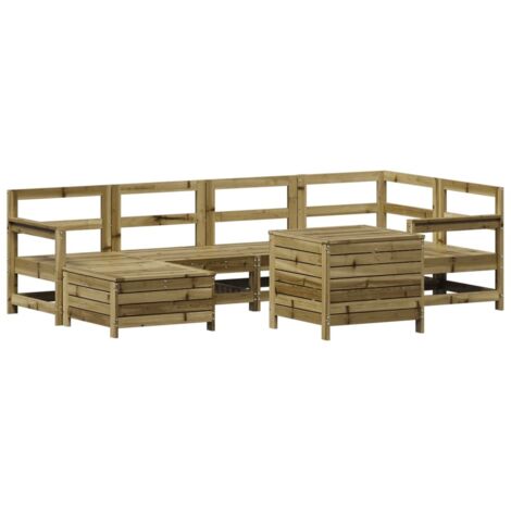 Juego de sofás de jardín 7 pzas madera de pino impregnada vidaXL (1/5)
