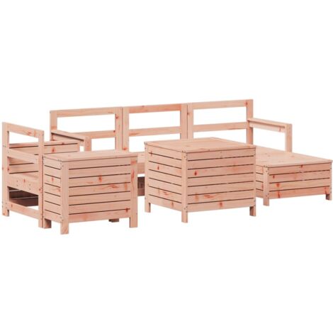Juego de sofás de jardín 7 pzas madera maciza de abeto Douglas vidaXL (1/5)